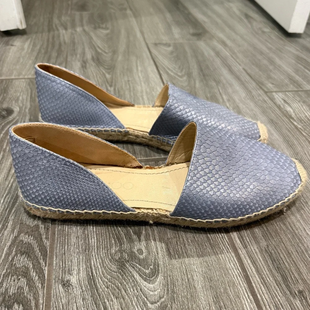 Jimmy Choo Dreya Blue Snakeprint Leather d'Orsay Espadrille - Size 39